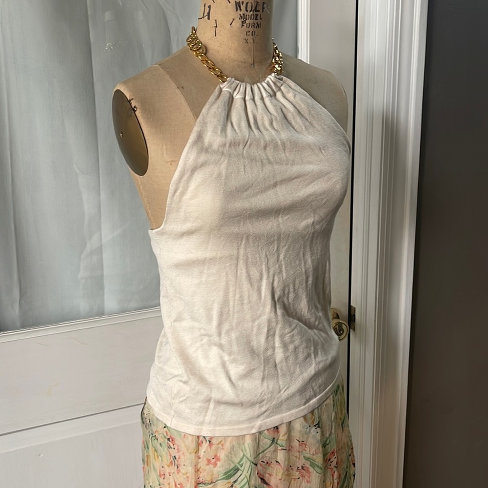 Ralph Lauren halter top with gold chain neck